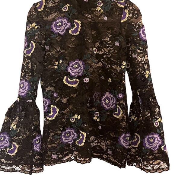 Closet London Women's Floral Lace High Neck Blouse Size 6 Steampunk Romantic - Picture 2 of 11